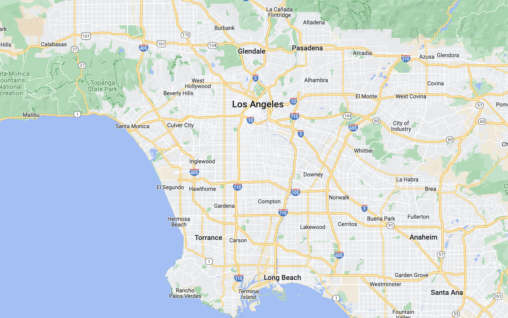 los angeles map